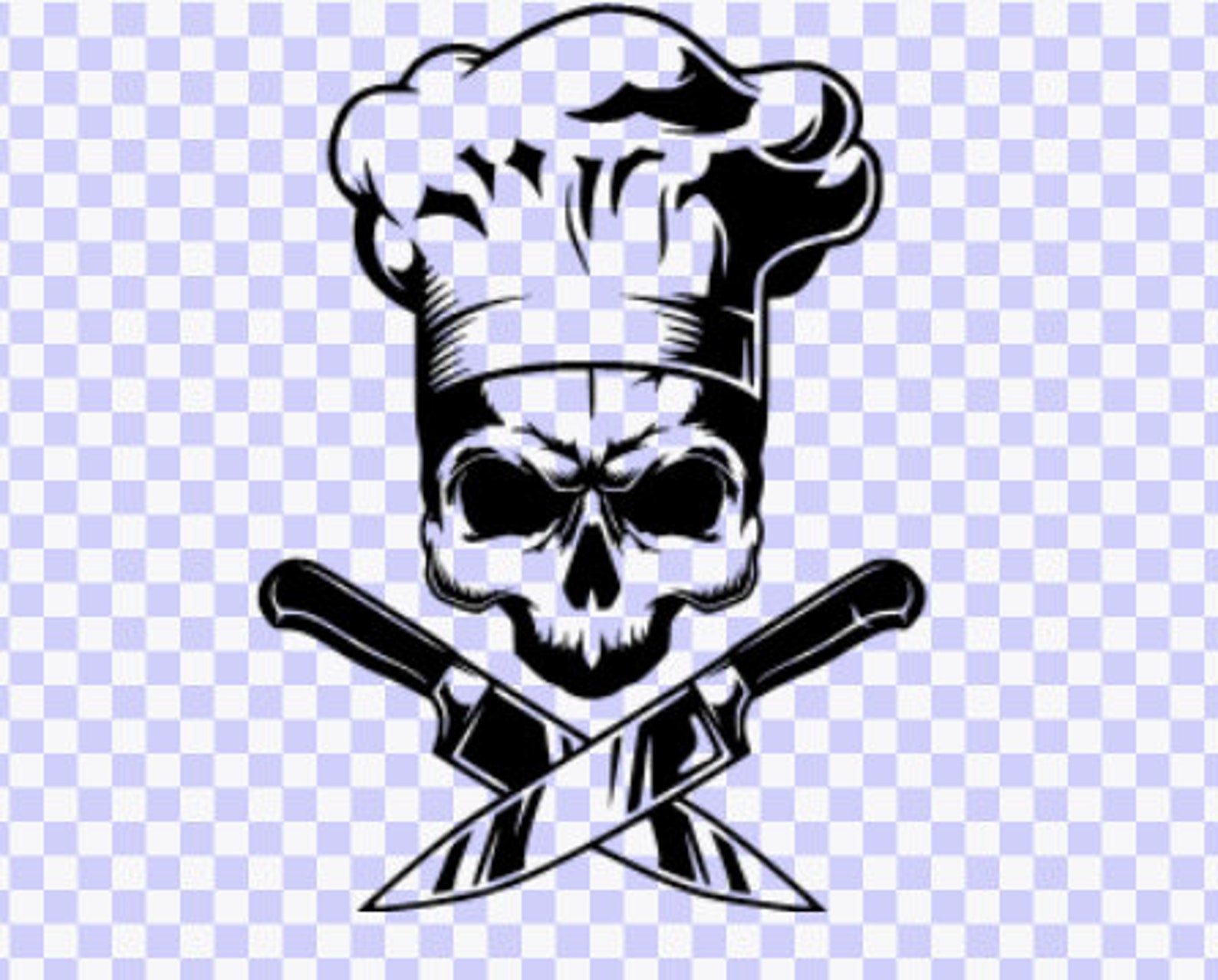 Skull chef hat crossed-knives SVG Download Cut File Skull | Etsy