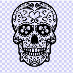 Herz Sugar Skull SVG Herz Candy Skull SVG PNG Download geschnitten Datei, Sugar Skull, Tag der Toten, Silhouette, Clip art, Skelett svg