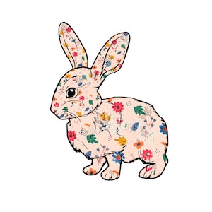 Spring Flower Rabbit Bunny Svg Download, Cricut svg, png Spring svg SVG, Easter Bunny SVG, Spring svg, Rabbit SVG Cut file, Animal Face svg,