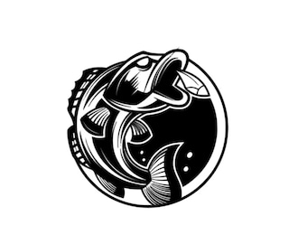 Fiske SVG LADDA NER Fiskvektorfil för klippmaskin Cricut Sportfiske, Fisk Svg, Cricut Svg, Fisk Clip Art, Fiskrullar fisk klippfil