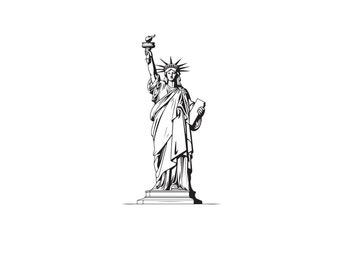 Statue of Liberty svg digital download, Statue of Liberty, United States of America Landmark Icon Clipart, New York Clip Art