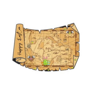 Caça aos ovos de Páscoa Mapa do tesouro Svg Digital Download Arquivo cortado, Páscoa svg png, Coelho de Páscoa Svg Silhouette Clipart, Mapa do tesouro svg.
