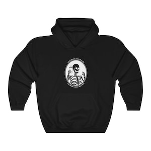 Coffee Skeleton Sweatshirt, Skeleton Drinking Coffee Hoodie,Unisex Heavy Blend Hooded Sweatshirt, Grunge Skeleton Drinking coffee