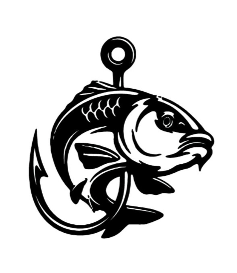 Fish & Hook SVG DOWNLOAD Fishing Vector File Cut Machine - Etsy