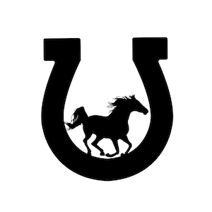 Running horse horseshoe Svg download, Horse Shoe Cut Files, PNG JPG Cut file, Clip art download, equestrian Horse Shoe Vector