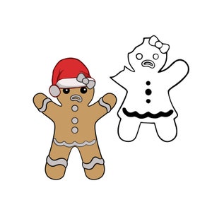 Gingerbread Girls SVG Download, SVG PNG Cut file, Christmas Gingerbread Clip art, Cricut silhouette svg, Commercial use, Christmas Clip Art
