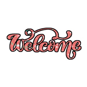 Benvenuto PNG floreale, carattere fantasia, download digitale