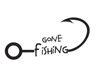 Gone Fishing Fishing Hook Svg, saying Svg, Bass Fish Svg, Fisherman Svg. Vector Cut file Cricut, Silhouette, Hook svg, Instant Download, SVG