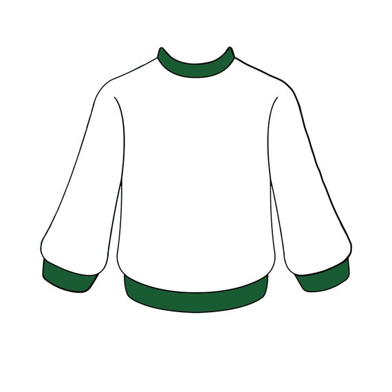 Green and shop white sweater