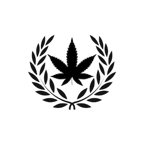 Pot leaf laurel wreath leaves SVG Download, SVG PNG files for Cricut, Svg files for Silhouette, Digital Download, pot leaf svg silhouette