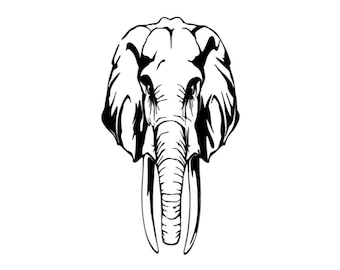 Descarga SVG de elefante, SVG de animales de safari, archivo de corte SVG de vida silvestre de África, archivo de silueta, descarga de imágenes prediseñadas SVG, archivo SVG de elefante