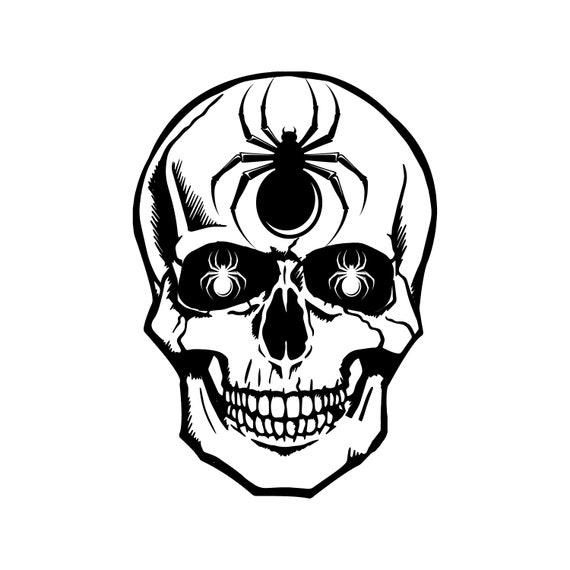 Instant Download Black Widow Halloween Skeleton Skull SVG PNG - Etsy