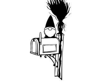 Halloween Gnome Witch broom Svg, Halloween Svg, Gnomes svg, Halloween Gnomes, Halloween Designs, Witch hat svg, silhouette, Clip art