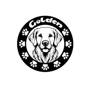 Golden Retriever SVG Download PNG, Pet Dog svg Vector, Dog Lover svg, Golden Retriever Clipart, Golden Retriever head profile Svg
