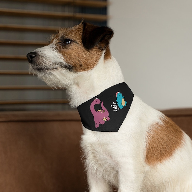 Cute dog pet bandana pet Dino Toots Dog Bandana nylon Collar Cute dog gift Adjustable nylon collar cute Dog scarf Bandana collar Dog