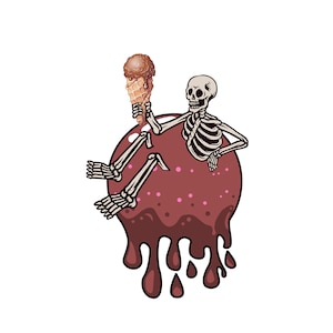 Szkielet z lodami cholate Czaszka PNG JPG cyfrowy Pobierz plik wektorowy, Cricut Png Sylwetka Clipart Szkielet Dzień Zmarłych,
