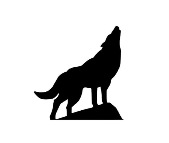 Howling Wolf Silhouette PNG Transparent Clip Art Image​