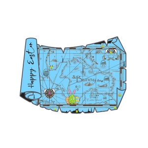 Mignonne chasse aux oeufs de Pâques, carte au Trésor fichier Svg en téléchargement numérique, Pâques svg png, lapin de Pâques Svg Silhouette Clipart, carte au Trésor svg.