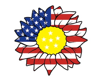 Scarica girasole USA, file di taglio png jpg USA, scarica clipart, file di taglio, giardino di campagna, download digitale bandiera USA girasole