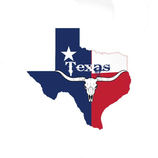 Texas State outline flag Longhorn SVG File, Download, Texas Flag SVG, File for Cricut, Texas Cut File, Cricut Downloads, State Longhorn SVG