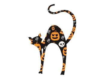 Spooky Halloween Black Cat PNG Download, Halloween cat clipart, Vector Print to Cut File, files for cricut, Halloween Sublimation download