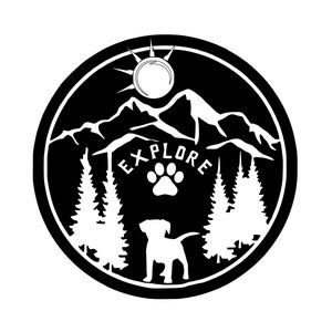 Dog Hiking SVG PNG Dog paw Digital Download svg png, Puppy outdoors Explore, svg Cut File, download, Cricut silhouet, Dog Paw, glinsterende clip art