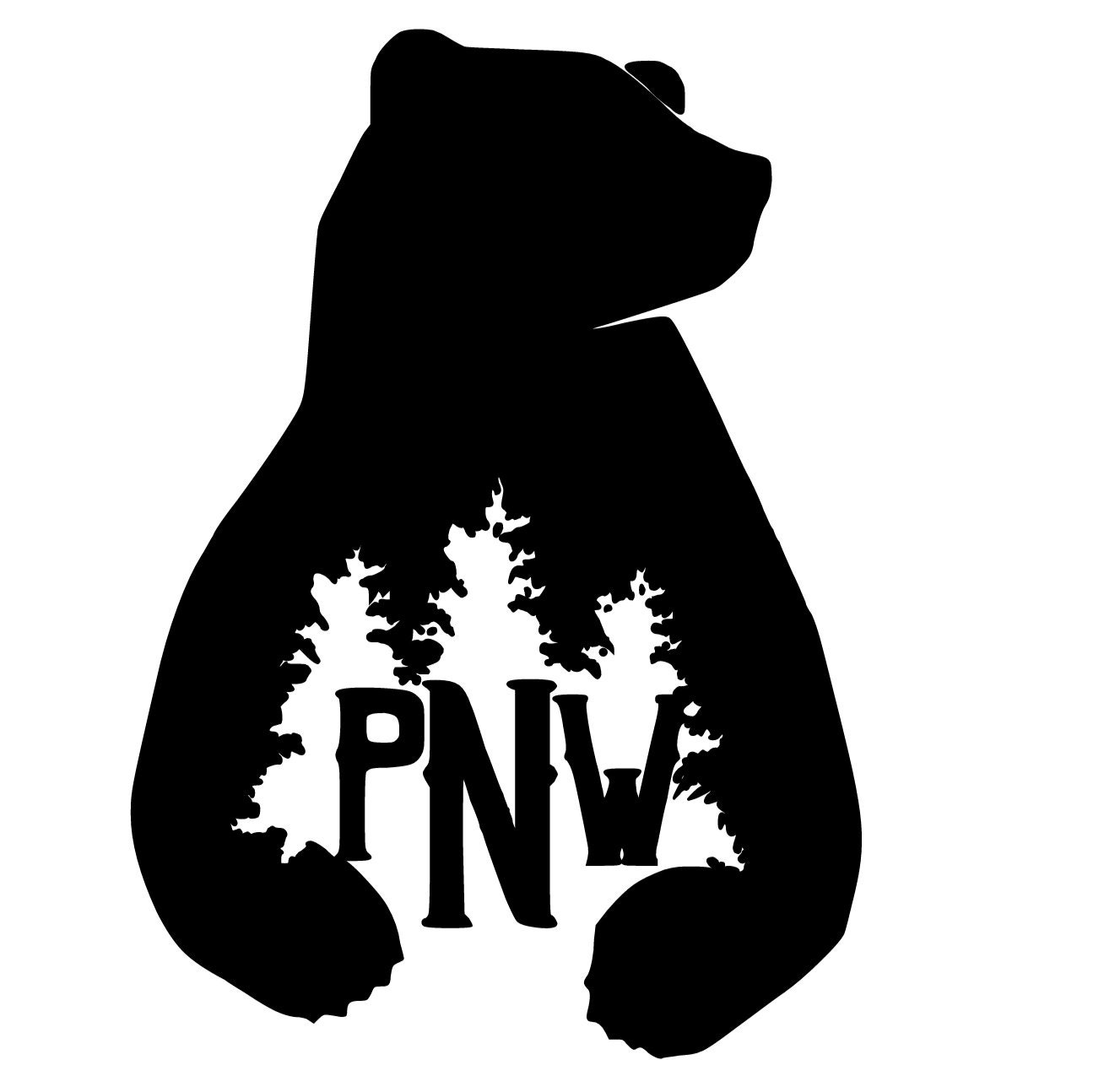 PNW Bear Svg Cut File Download Svg Cricut Silhouette | Etsy