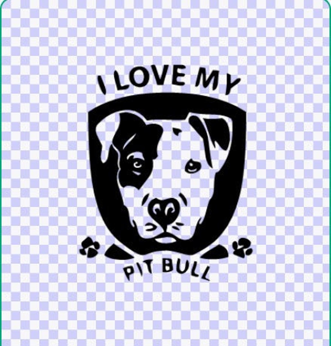 I love my pit bull dog Digital Download svg png Pittie Dogs | Etsy