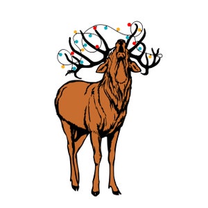 Christmas Light Elk Reindeer PNG Download, Reindeer PNG, Christmas Reindeer Png, Cricut, silhouette, Clip art, Merry Christmas art, Reindeer
