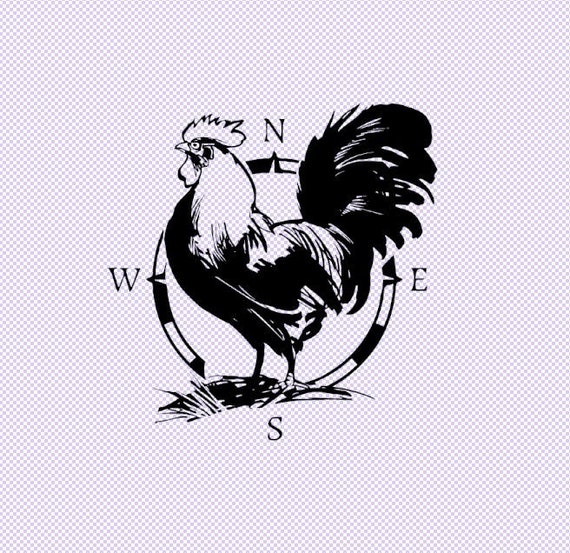 Compass Farm Svg Rooster Compass Svg Png Download Farm Life Animal Morning - Etsy