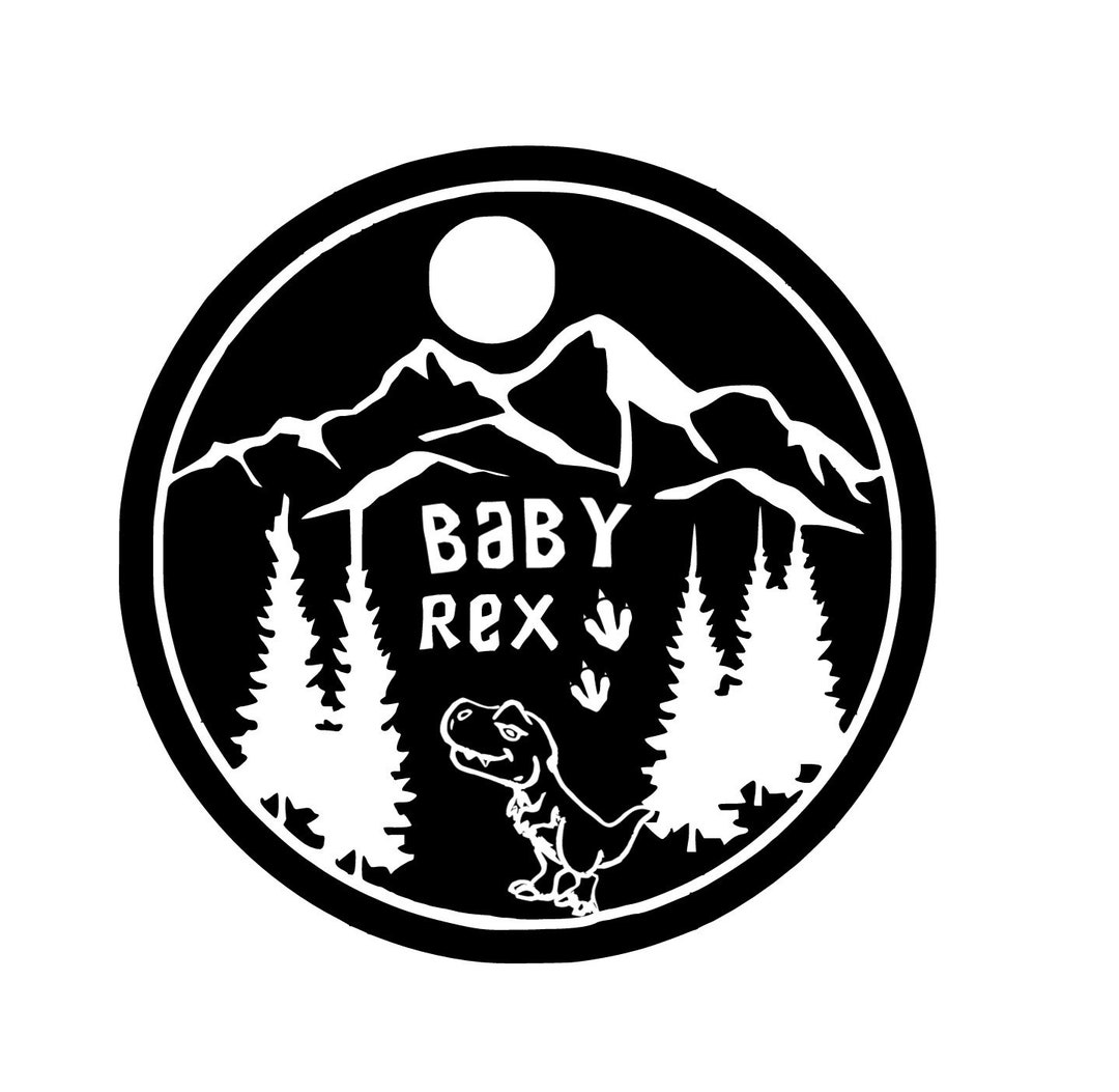 Dinosaur Decal Baby Trex Explorer Black Vinyl Decal Car Etsy