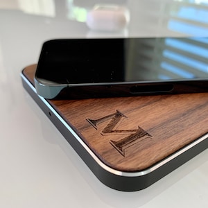 Fathers Day Gift, Personalized Wireless Charger, Birthday Gift for Him/Her with Gift Box, Round Qi Wireless Charger Pad Wood Charger 10W