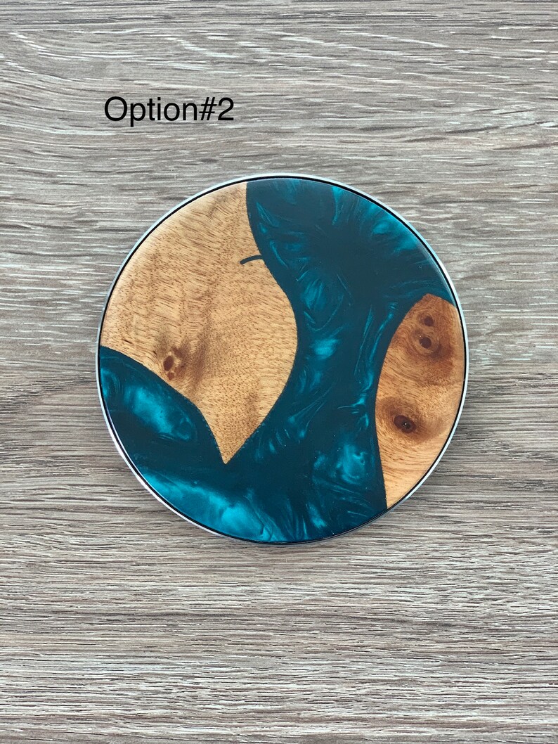 Fathers Day Gift, Personalized Wireless Charger, Birthday Gift for Him/Her w Gift Box, Round Qi Wireless Charger Pad Resin Wood 10W image 4