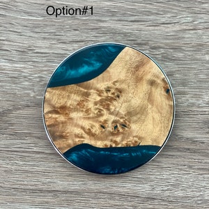 Fathers Day Gift, Personalized Wireless Charger, Birthday Gift for Him/Her w Gift Box, Round Qi Wireless Charger Pad Resin Wood 10W image 3