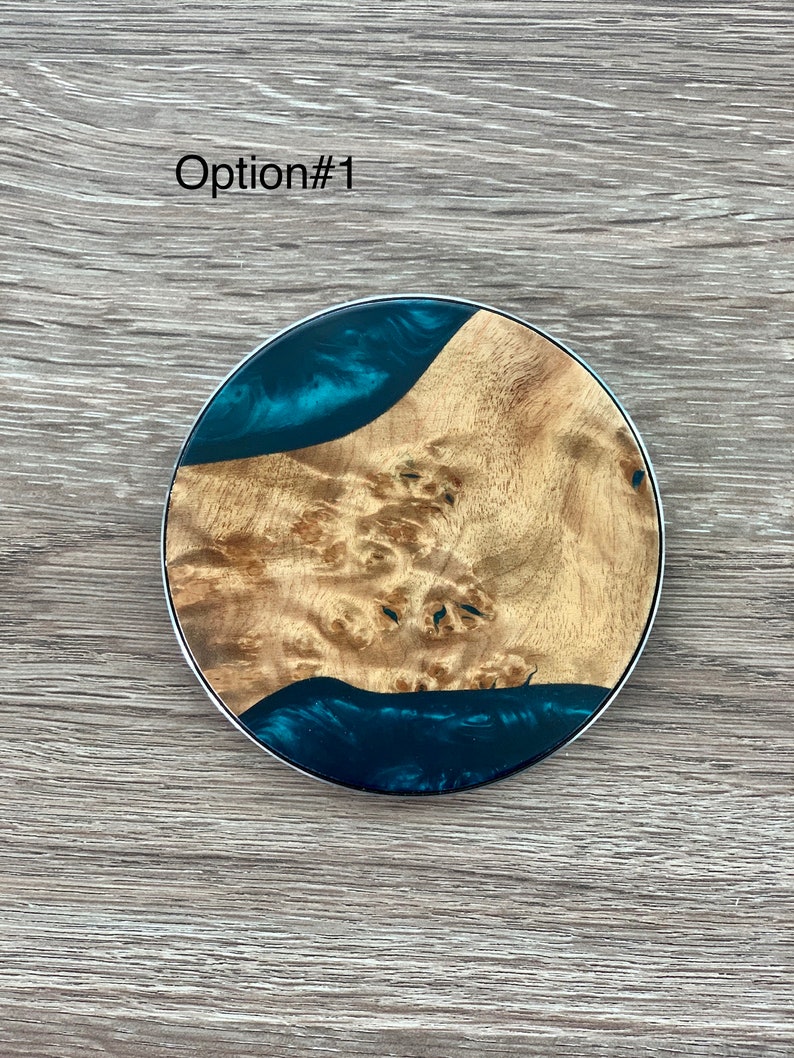 Fathers Day Gift, Personalized Wireless Charger, Birthday Gift for Him/Her w Gift Box, Round Qi Wireless Charger Pad Resin Wood 10W image 3