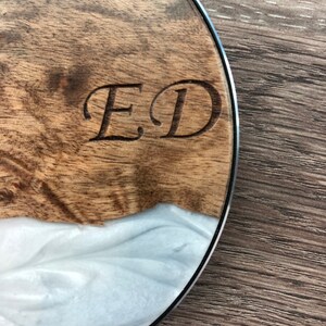 Fathers Day Gift, Personalized Wireless Charger, Birthday Gift for Him/Her w Gift Box, Round Qi Wireless Charger Pad Resin Wood 10W image 8