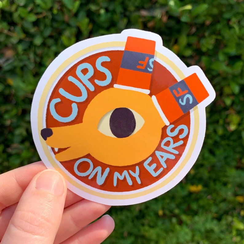 Cups on My Ears Sticker waterproof Etsy