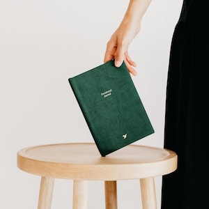 Devotional Journal, Daily Prayer Journal, Gratitude Journal, Bible Study Journal, Christian Notebook — A5 Notebook — Vegan Leather Cover