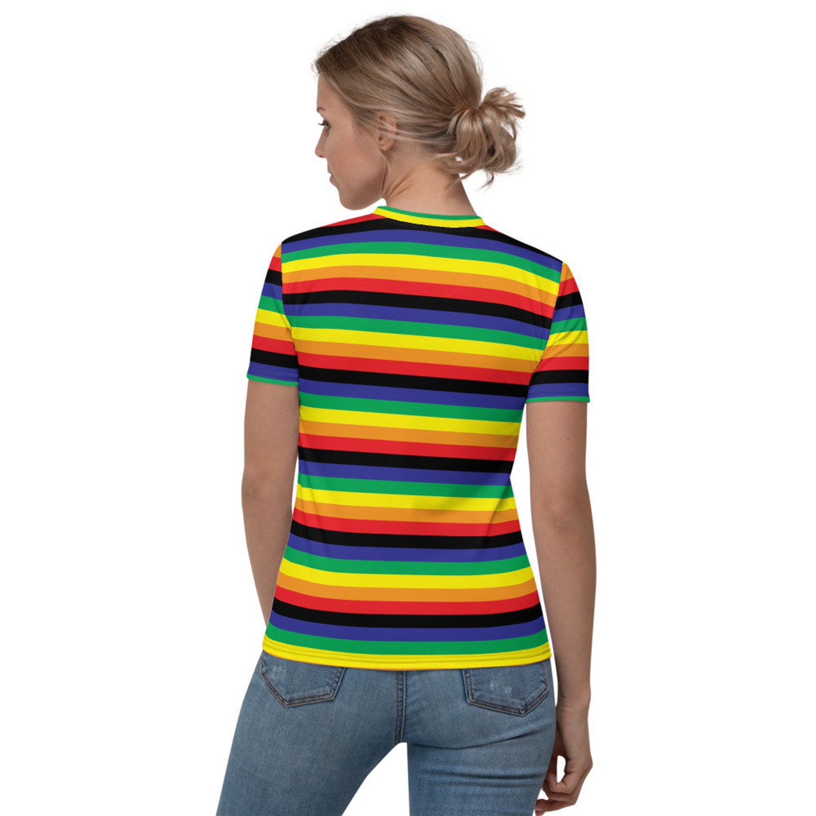 Rainbow Shirt Women's V-neck T-shirt. Retro Rainbow. | Etsy