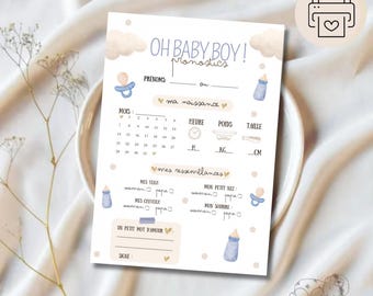 Cartes pronostics bébé • Naissance • baby shower • Gender reveal