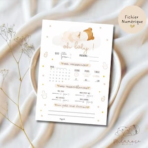 Babyvoorspellingskaart • Geboorte • babyshower • Geslachtsonthulling