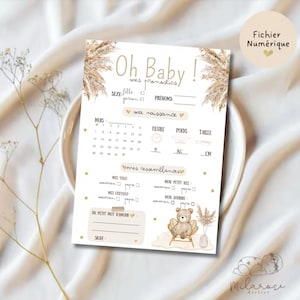 Babyvoorspellingskaart • Geboorte • babyshower • Geslachtsonthulling