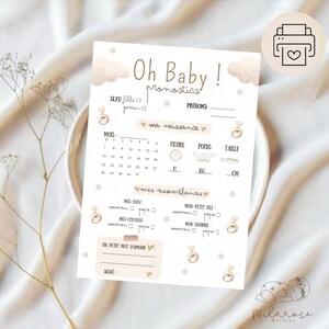 Cartes pronostics bébé • Naissance • baby shower • Gender reveal