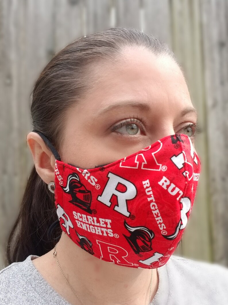 Rutgers reusable face mask with ties filter pocket nose wire Etsy