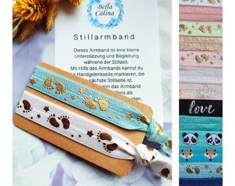 Stillarmband, zwei Hairtie-Armbänder als Stillbegleitung, verschiedene Farben wählbar - Geschenk Idee zur Geburt für die werdende Mama