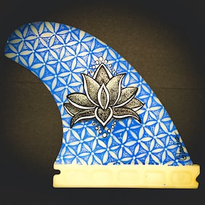Personalized Lotus Flower of Life Hand Painted Surfboard Fin
