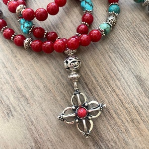 Spirituele rode kralen ketting|Tibetaans amulet|Bescherming