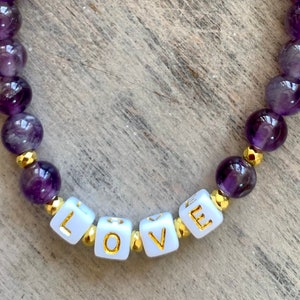 Pulseira de ametista AMOR, ancoragem espiritual, calma e proteção