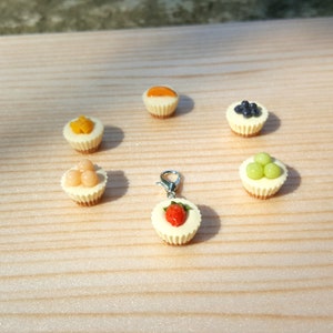 Cheesecake Charm, Mixed Fruits, BFF Charms, Bracelet/Necklace/Keychain, Food Jewelry, Mini Food Charm, Fridge Magnet, Polymer Clay Jewelry