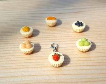 Cheesecake Charm, Mixed Fruits, BFF Charms, Bracelet/Necklace/Keychain, Food Jewelry, Mini Food Charm, Fridge Magnet, Polymer Clay Jewelry